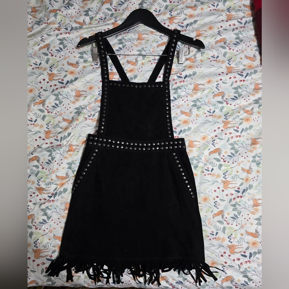 100% suede fringe Dress lucky brand size 0 never worn
